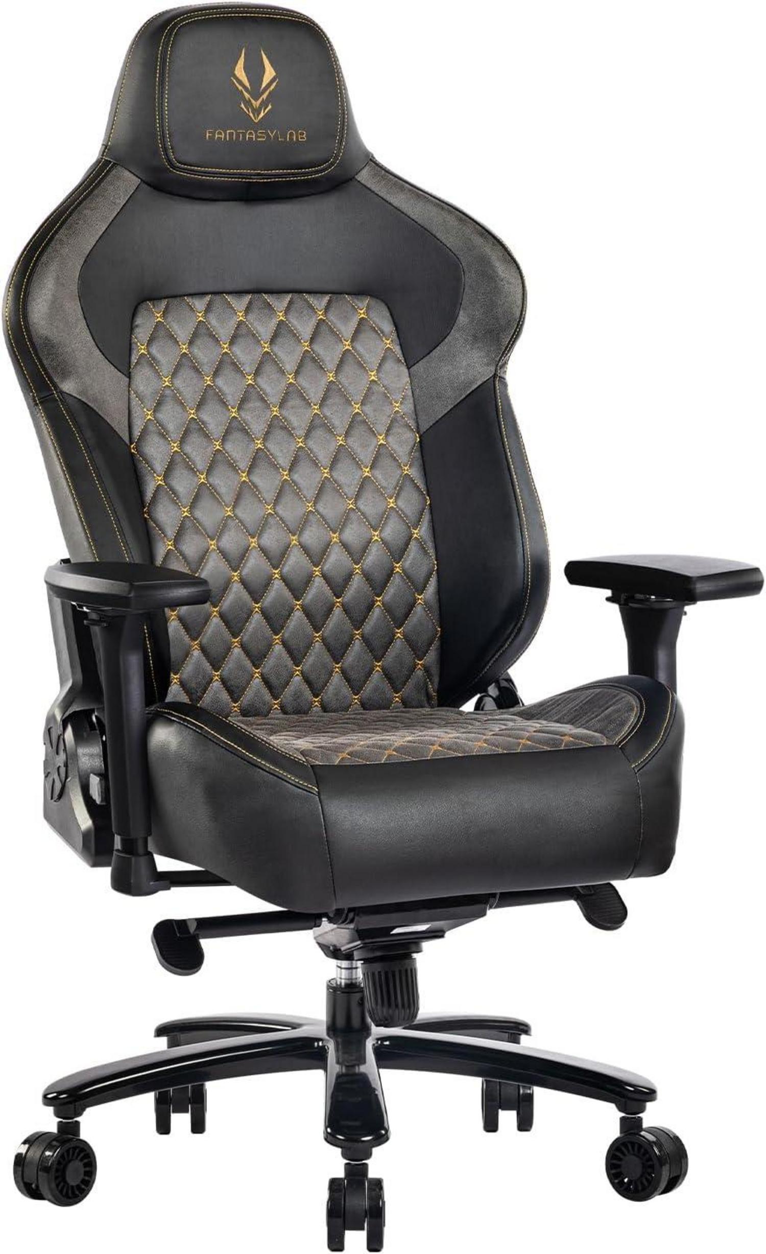 Ergonomischer Gaming Stuhl mit 200KG Belastbarkeit Schwarz/Grau