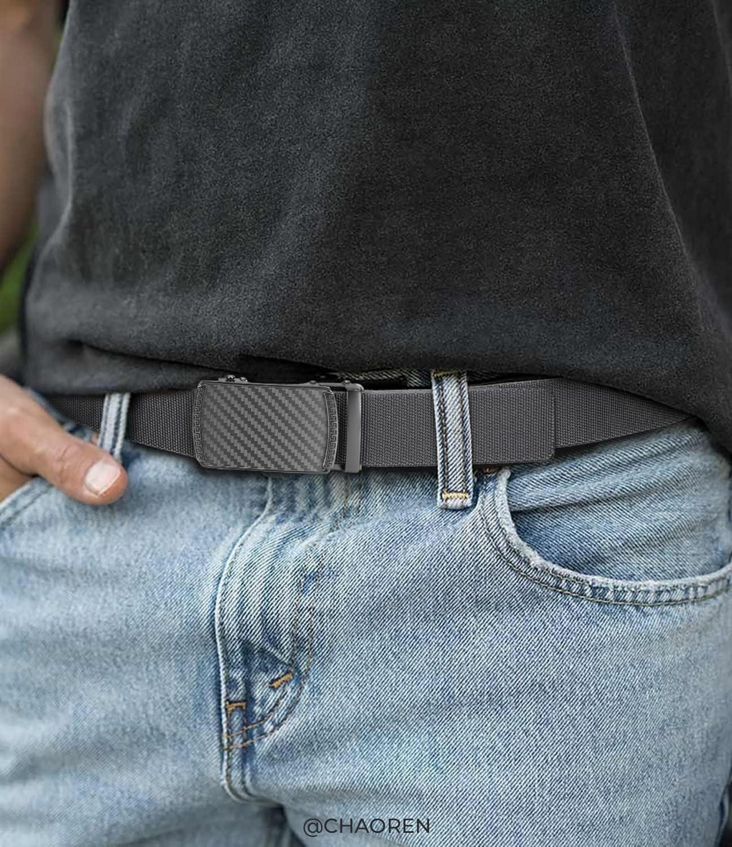 CHAOREN Nylon Automatik Gürtel Herren 35mm Kohlefaser