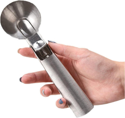 Edelstahl Eisportionierer Anti-Frost Griff Eislöffel 18x4x3,5cm