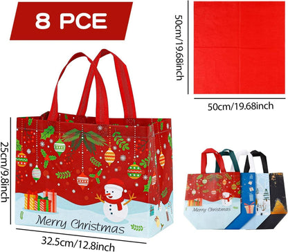 Weihnachtstüten Set Groß Wiederverwendbar 8 Stück