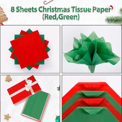 Weihnachtstüten Wiederverwendbar Seidenpapier Groß (8