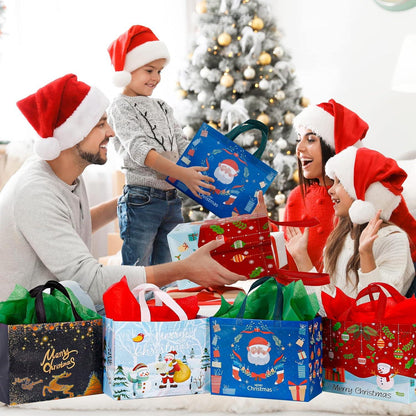 Weihnachts-Geschenktüten Groß Wiederverwendbar Seidenpapier (8er