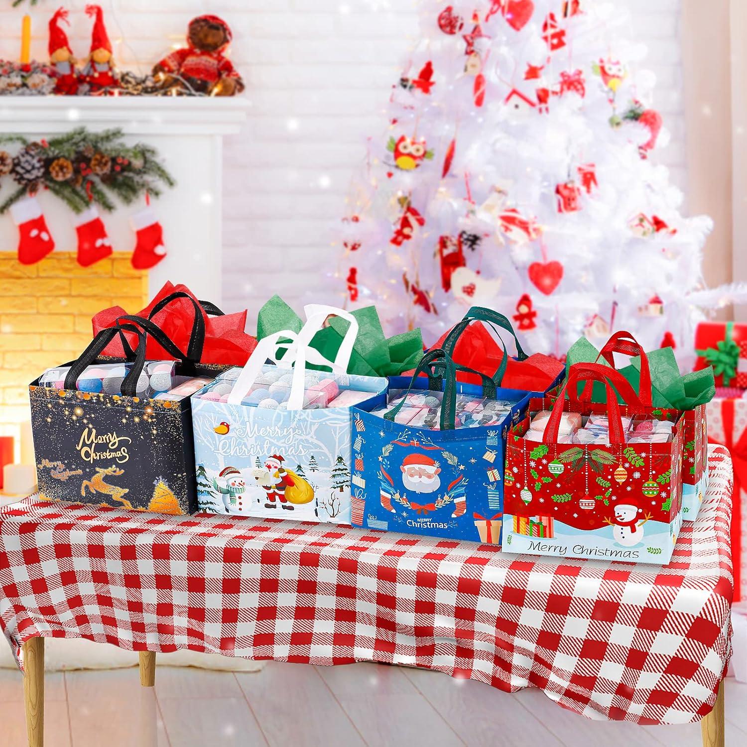 Weihnachtstüten 8 Stück Groß Wiederverwendbar Geschenktaschen