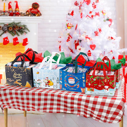 Weihnachtstüten 8 Stück Groß Wiederverwendbar Geschenktaschen