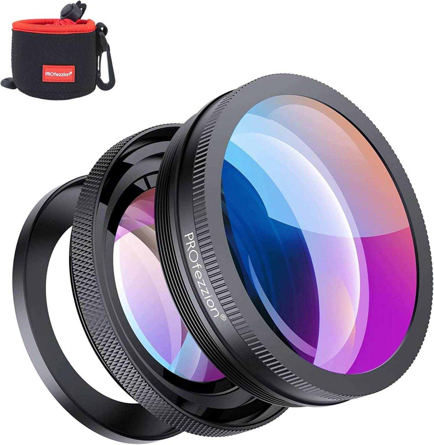 PROfezzion Weitwinkel Makro 2-in-1 Kameraobjektiv für Sony ZV-1F ZV-1
