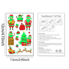 Weihnachts Temporäre Tattoos Glitzer für Kinder 16 Blatt