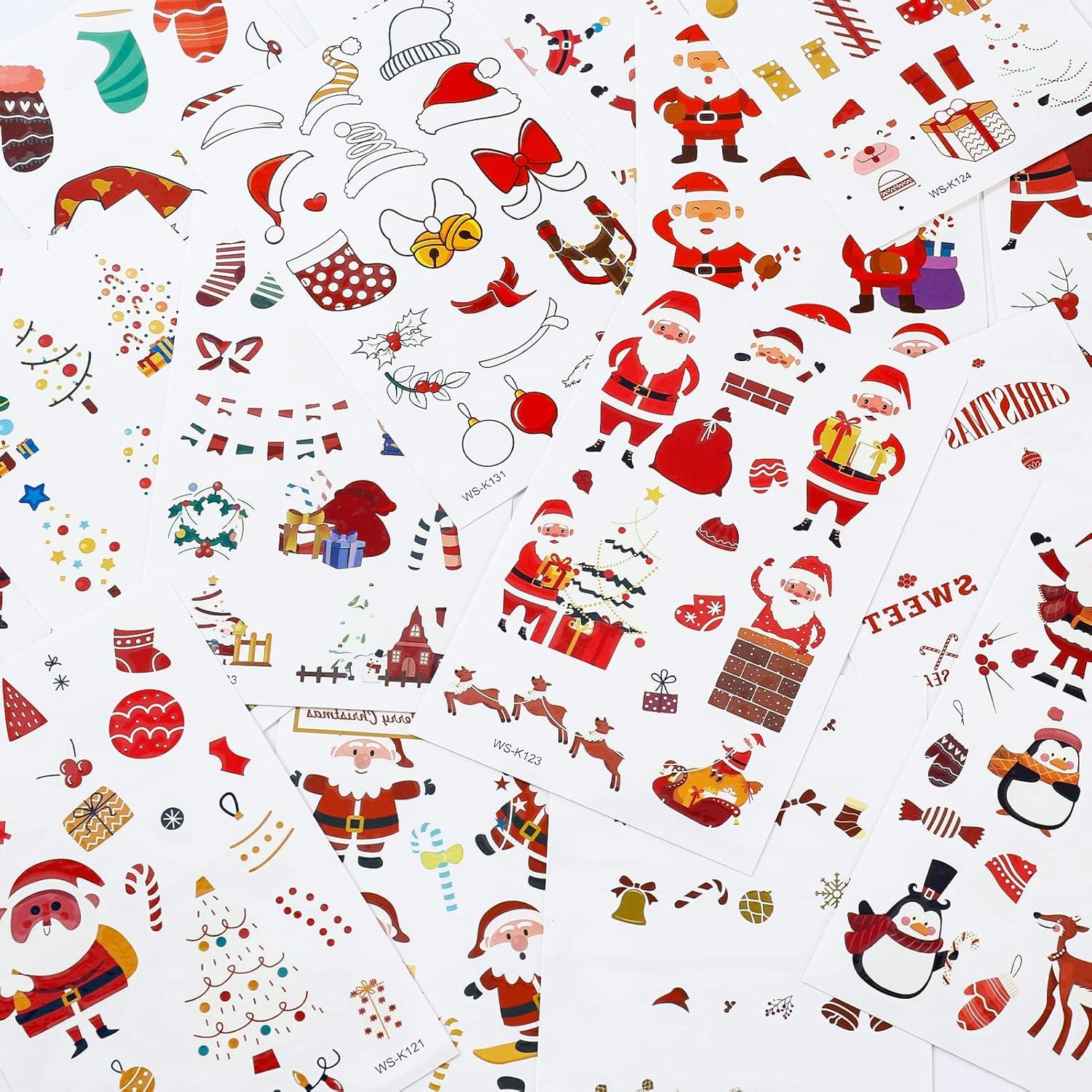 Weihnachts Glitzer Tattoos Kinder Fake 16 Blatt Schachtelfüller