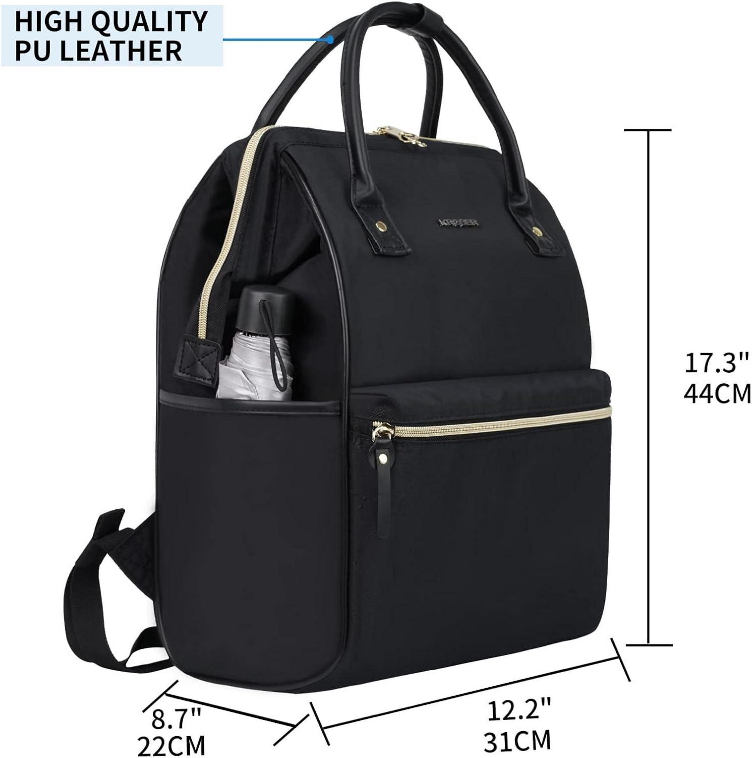 KROSER Laptop-Rucksack 17,3 Zoll wasserabweisend USB-Anschluss Schwarz