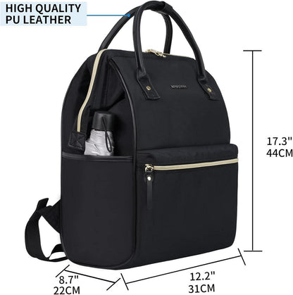 KROSER Laptop-Rucksack 17,3 Zoll wasserabweisend USB-Anschluss Schwarz