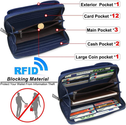 Handytasche zum Umhängen RFID Schutz Leder Damen Geldbörse