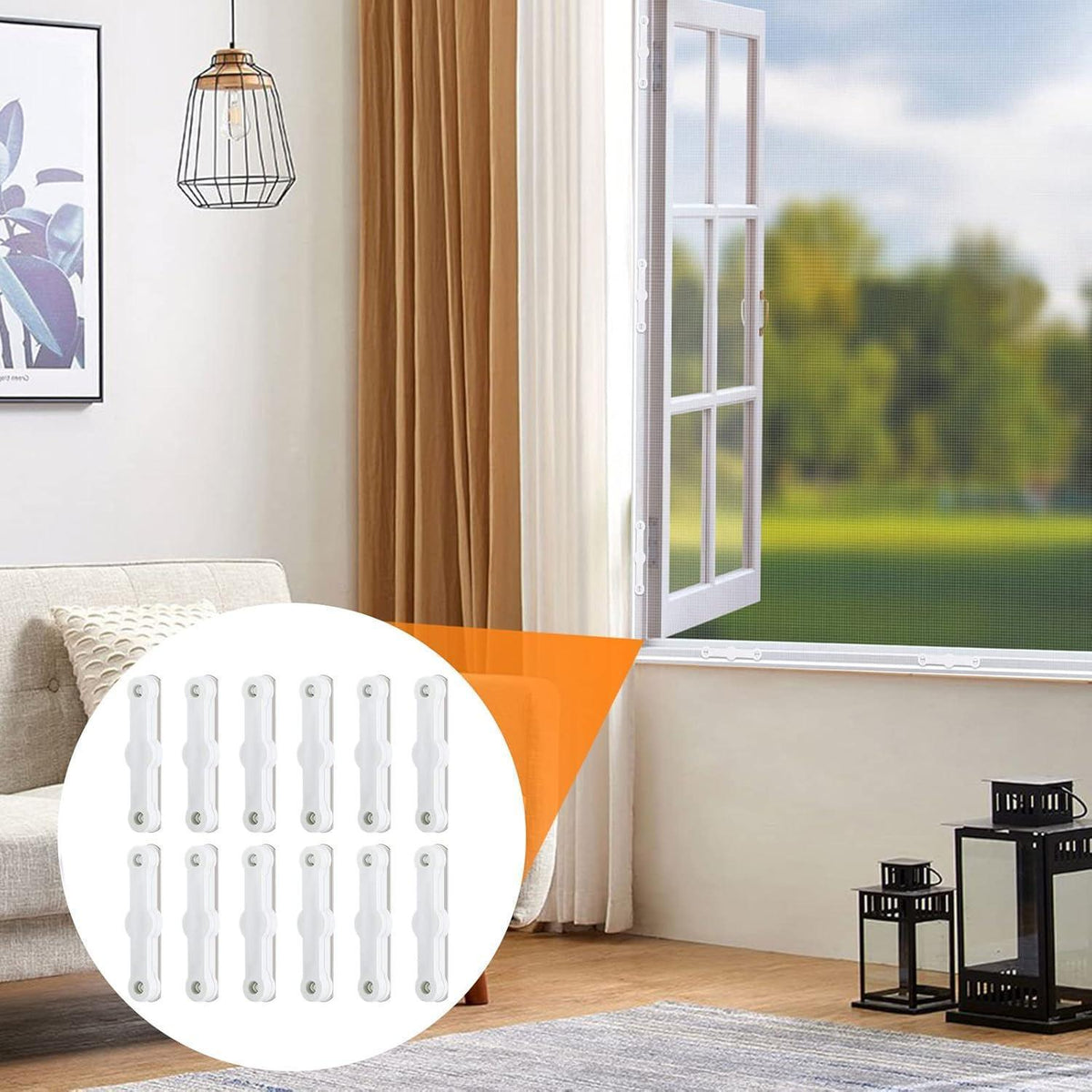 12x Fenster Fliegengitter Clips Ohne Bohren, Selbstklebend