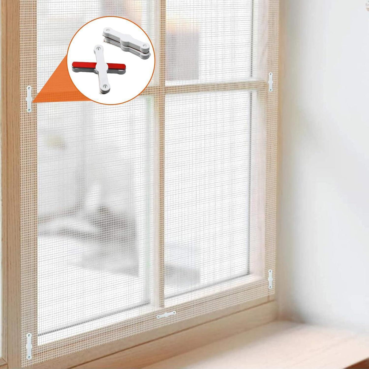 12x Fenster Fliegengitter Clips Ohne Bohren, Selbstklebend