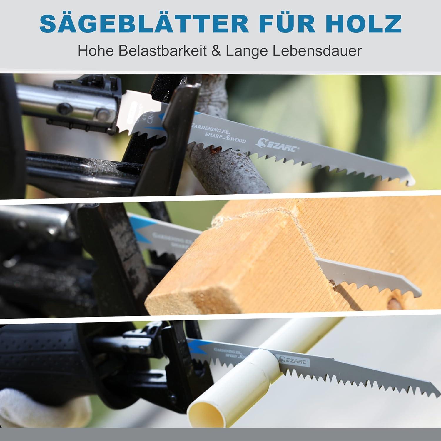 EZARC Säbelsägeblätter Set 5tlg Holz 150mm 6TPI