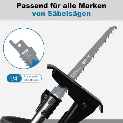 5tlg Säbelsägeblätter Set für Holz 150mm - Schnelles Schneiden EZARC