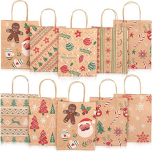 24 Weihnachten Geschenktüten Henkel Kraftpapier Weihnachtstaschen
