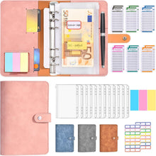 Budget Planner A6 PU Leder Binder Geld Organizer Sparbuch Pink