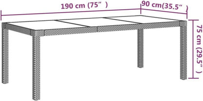 Gartenmöbel Set 7-TLG. Poly Rattan Grau mit Auflagen
