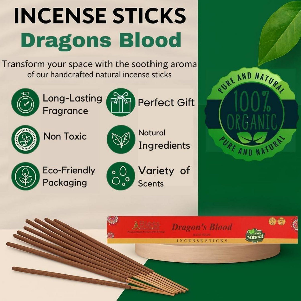 Räucherstäbchen Drachenblut Bio 100 Stk.