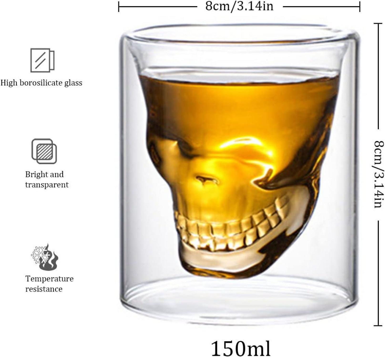 Totenkopf Gläser Kristall Becher Halloween Party 150ml