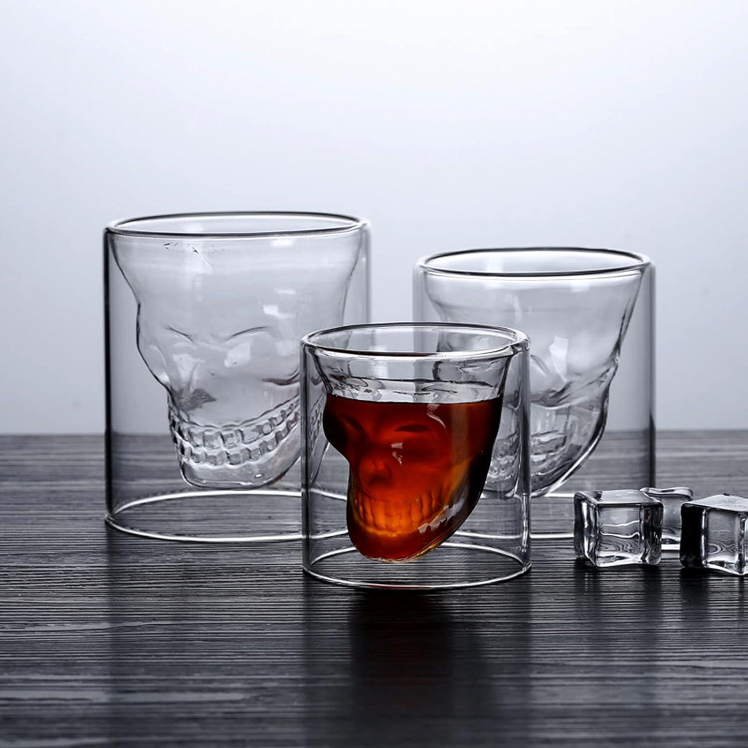 saijer Totenkopf Gläser Kristall Skelett Becher Cocktail Halloween 150ml
