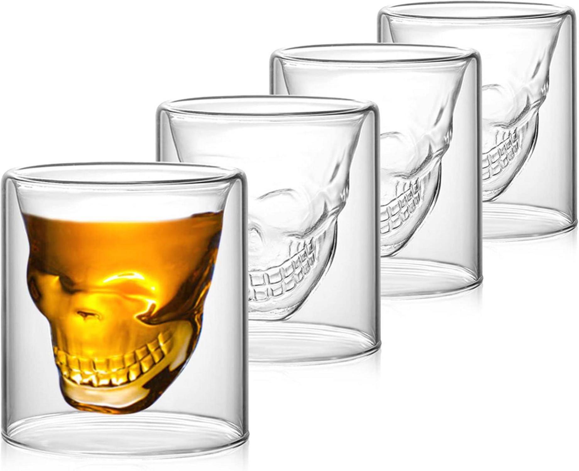 saijer Totenkopf Gläser Kristall Skelett Becher Cocktail Halloween 150ml