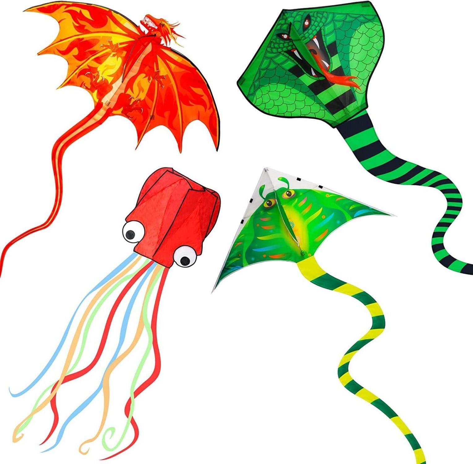 4er-Pack Drachen für Kinder und Erwachsene Outdoor-Spielaktivitäten