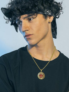 Edelstahl Tempelritter Kette mit Kreuz für Herren