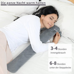 Samply Lange Wärmflasche mit Fellbezug und 2 l