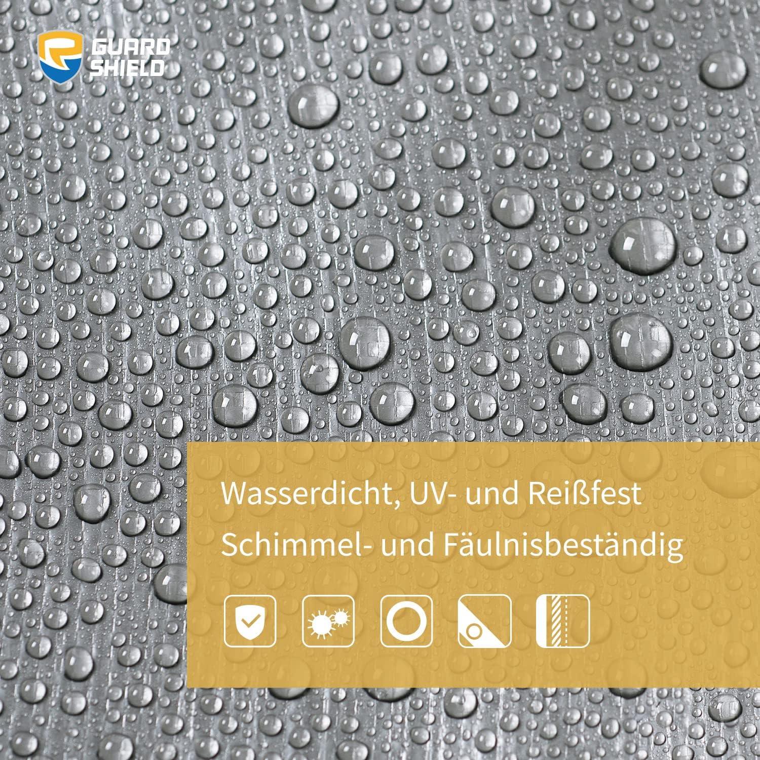 Abdeckplane Wasserdicht mit Ösen 3x3m Grau/Schwarz Schutzplane