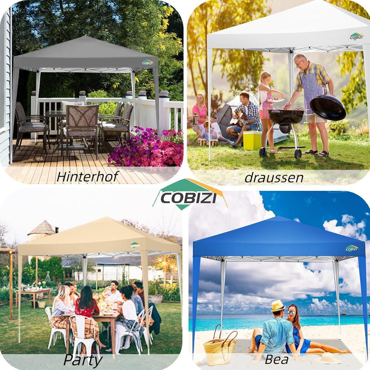 3x3m Pop-Up Pavillon Wasserdicht – Gartenparty & Events