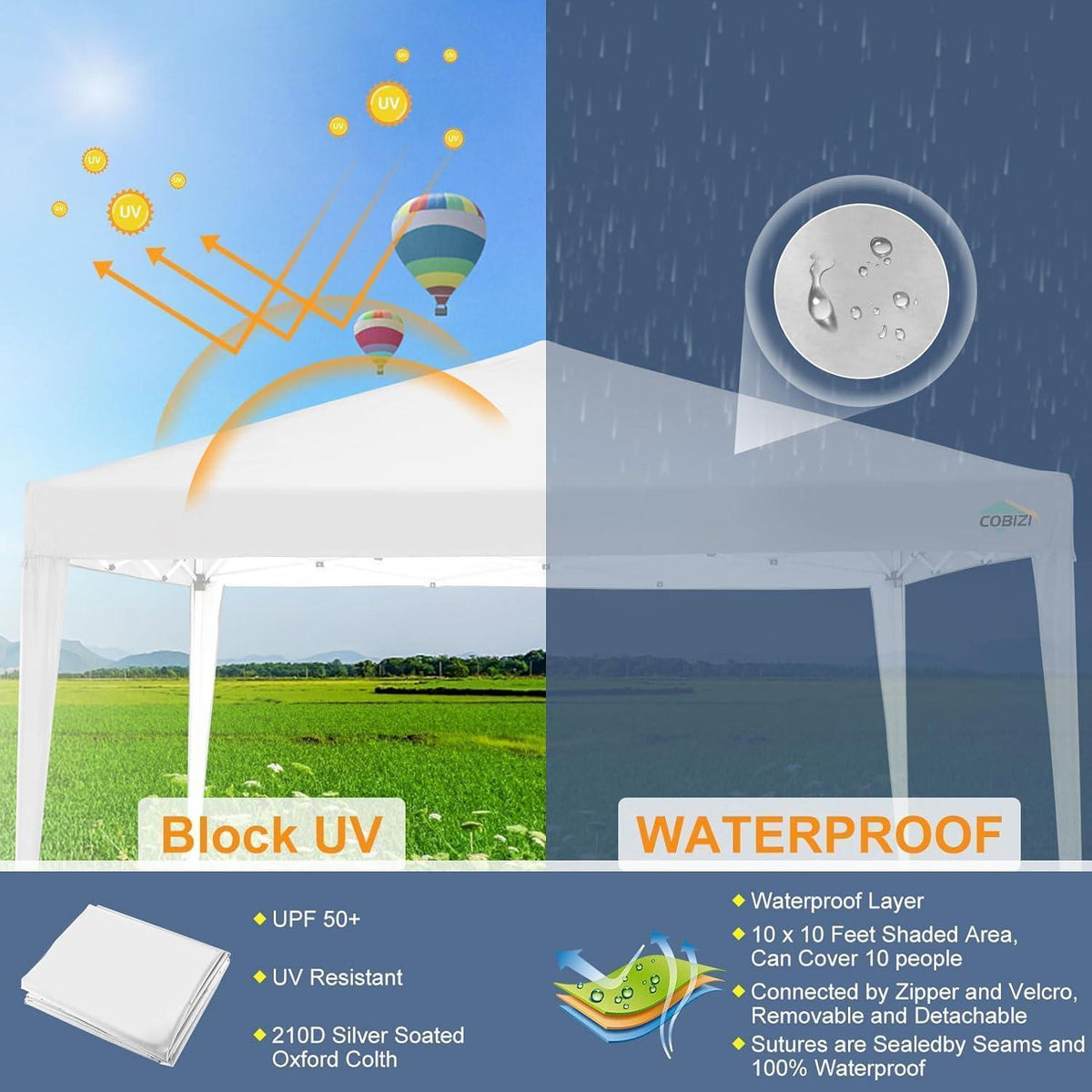 3x3m Pop-Up Pavillon Wasserdicht – Gartenparty & Events