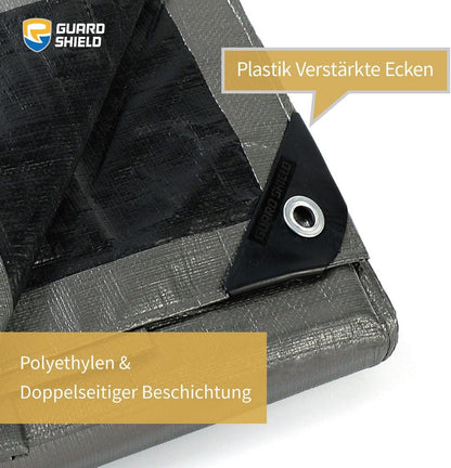 Abdeckplane Wasserdicht 2x2m Grau/Schwarz