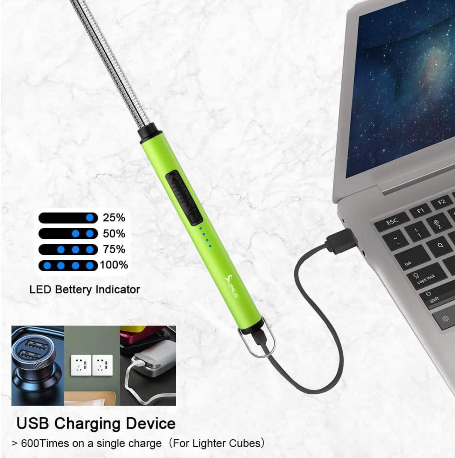 SUPRUS Elektrisches Lichtbogenfeuerzeug USB wiederaufladbar flexibler Hals