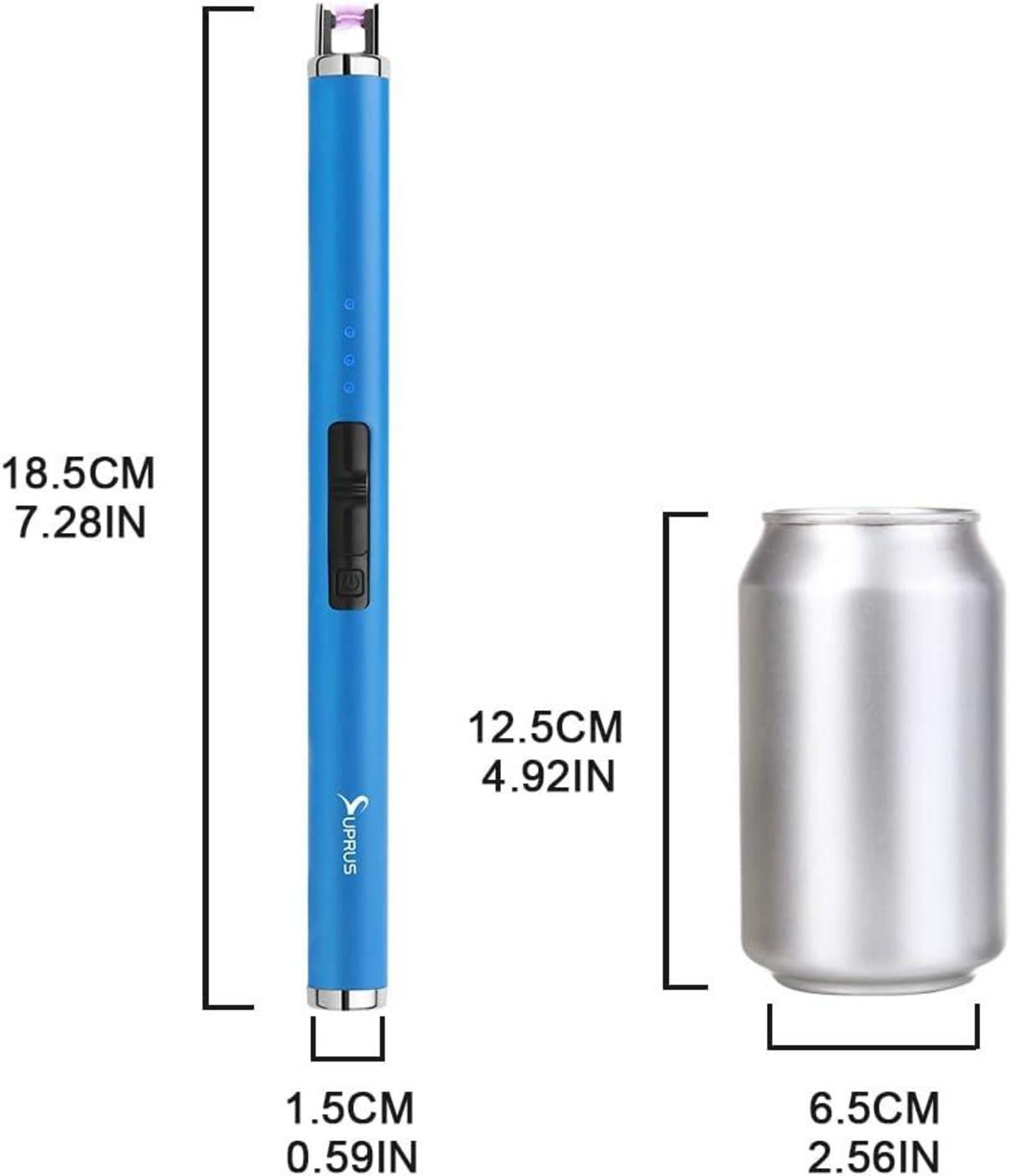 SUPRUS Elektronisches Feuerzeug USB Aufladbar blau Plasma
