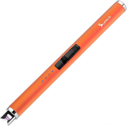 Elektronisches Plasma Lichtbogen Feuerzeug USB Aufladbar Orange