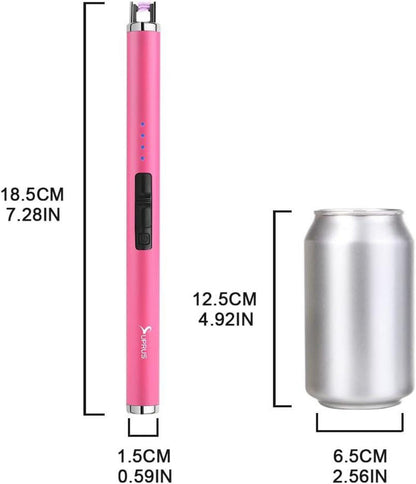 SUPRUS Elektronisches Lichtbogen-Feuerzeug USB-aufladbar Pink