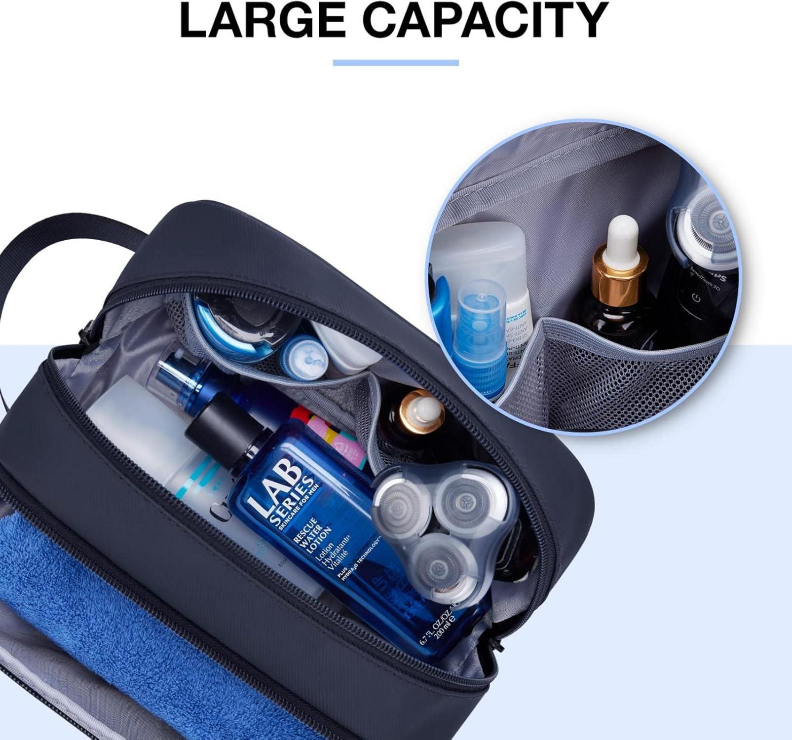 Herren Reise Kulturtasche Männer Dopp Kit Blau Organizer