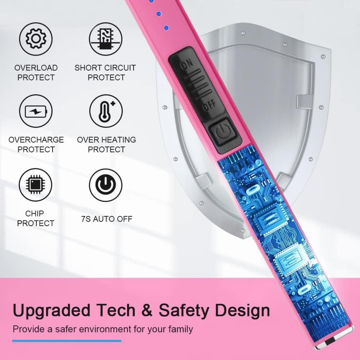 SUPRUS Leuchtfeuerzeug USB-Lichtbogenanzünder mit Sicherheitsschloss