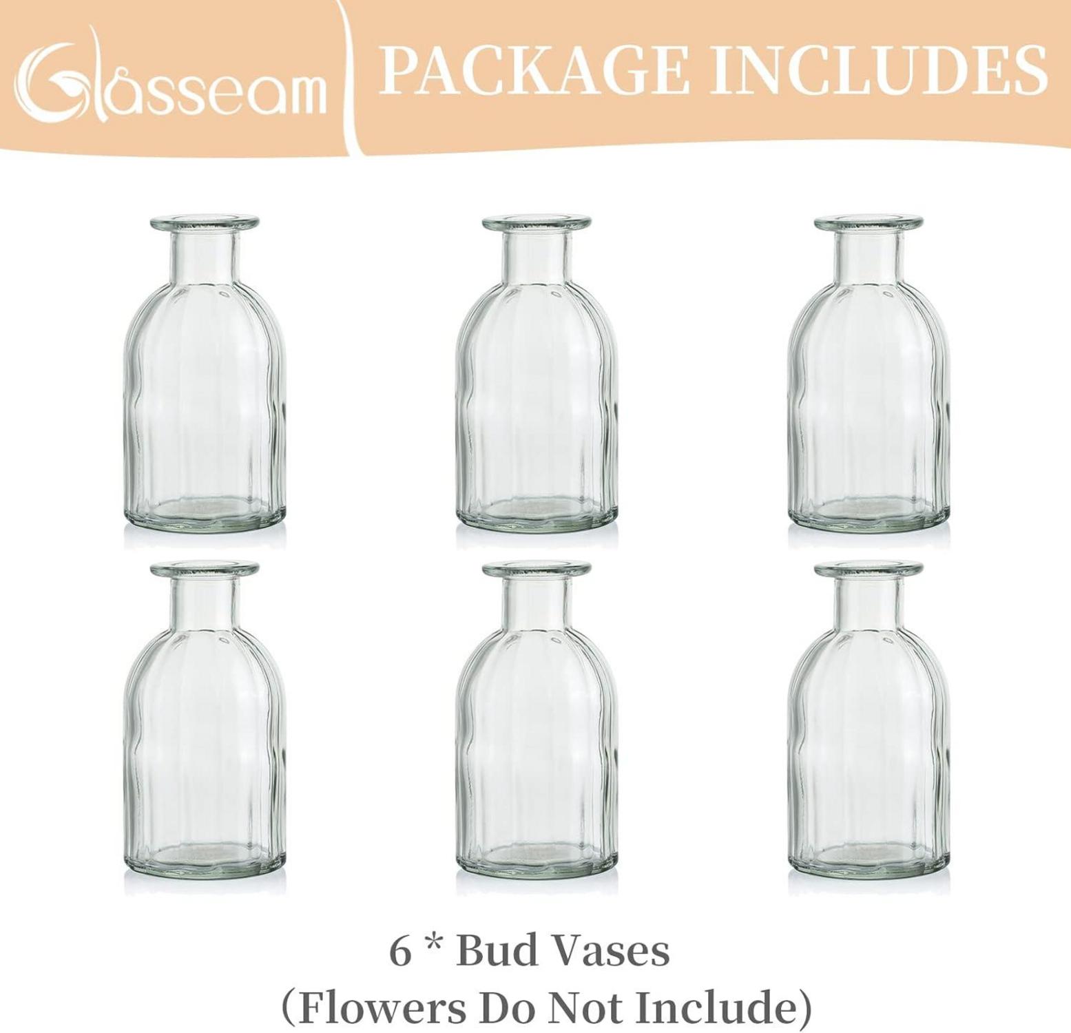 Kleine Glasvasen Set Vintage Blumenvasen 6 Stück Hochzeit Deko