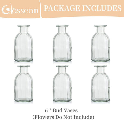 Kleine Glasvasen Set Vintage Blumenvasen 6 Stück Hochzeit Deko