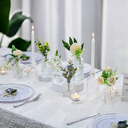16er Set Kristallglas Mini Vasen für Hochzeit, Tischdeko & Dekogläser
