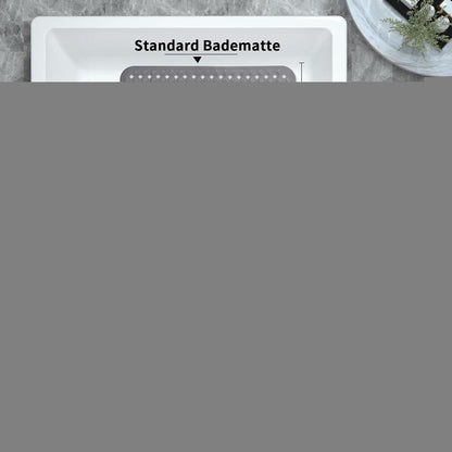 Badewannenmatte extra lang, rutschfest & ablaufend (70x40 cm, Grau)