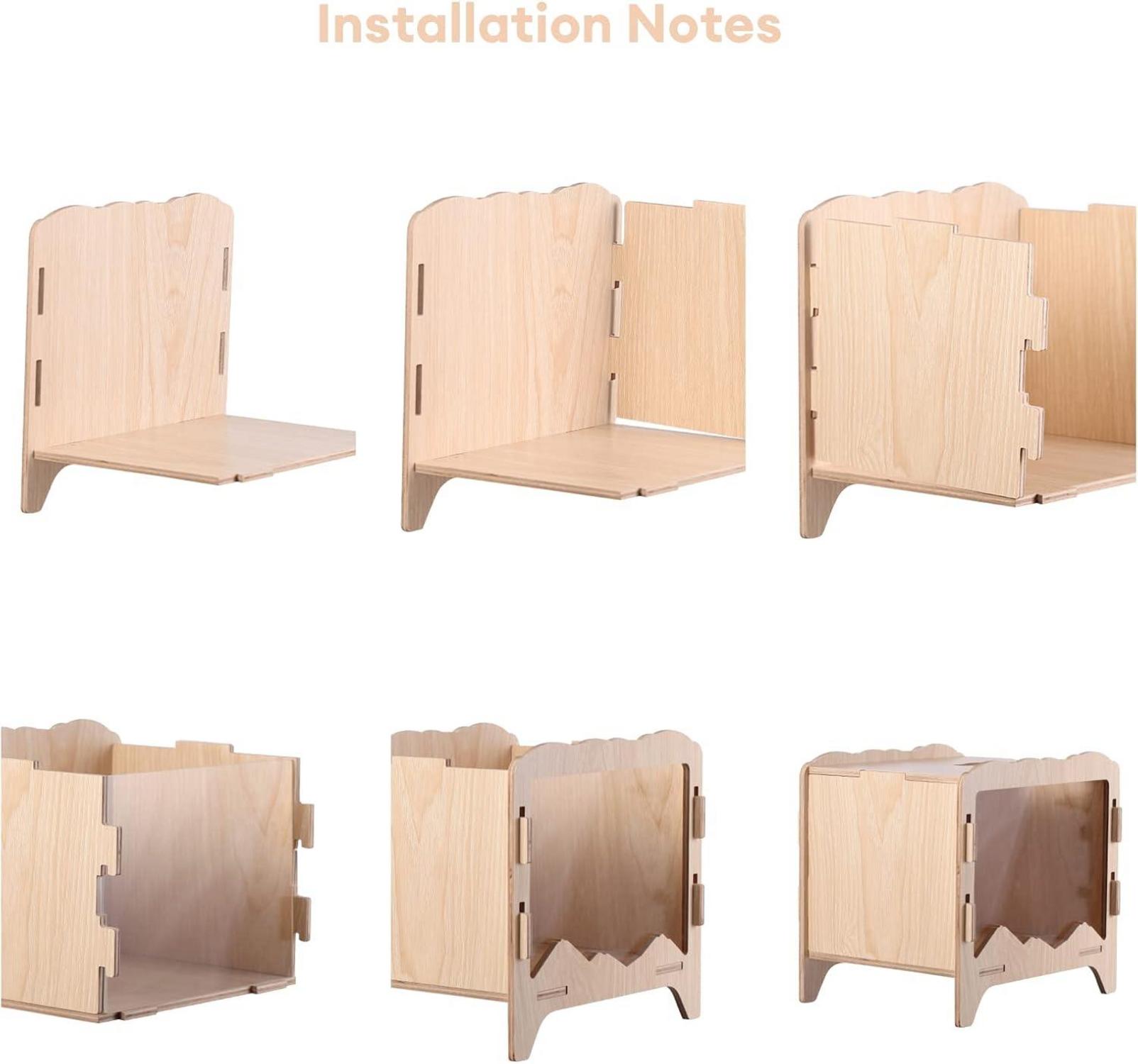 Hamster-Sandbad Box für Rennmäuse, große Grabbox aus Birkenholz