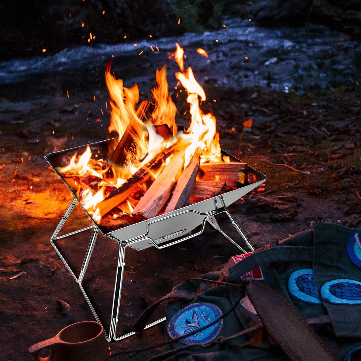 Lagerfeuer-Grill Camping-Feuerstelle Tragetasche 304 Edelstahl 3-in-1 robust