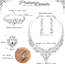 Kristall Braut Schmuck Set 5-teilig Silber Zirkonia Vintage