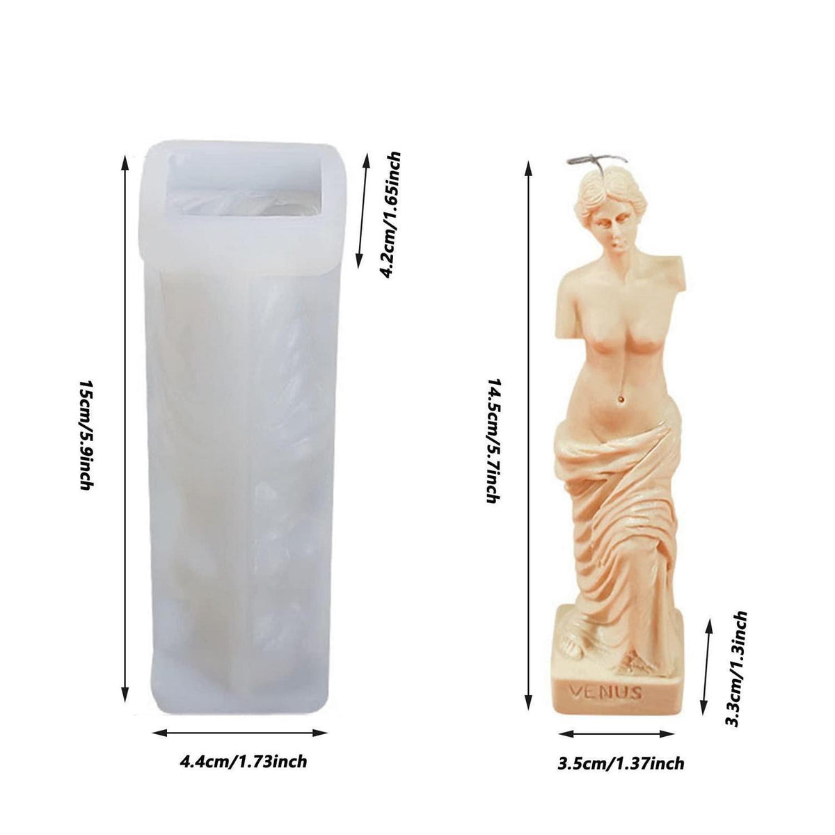 3D Venus Göttin Kerzenform aus Silikon – Gießform für Duftkerzen