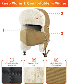 ERKOON Winter Trooper Trappermütze Unisex Khaki 57