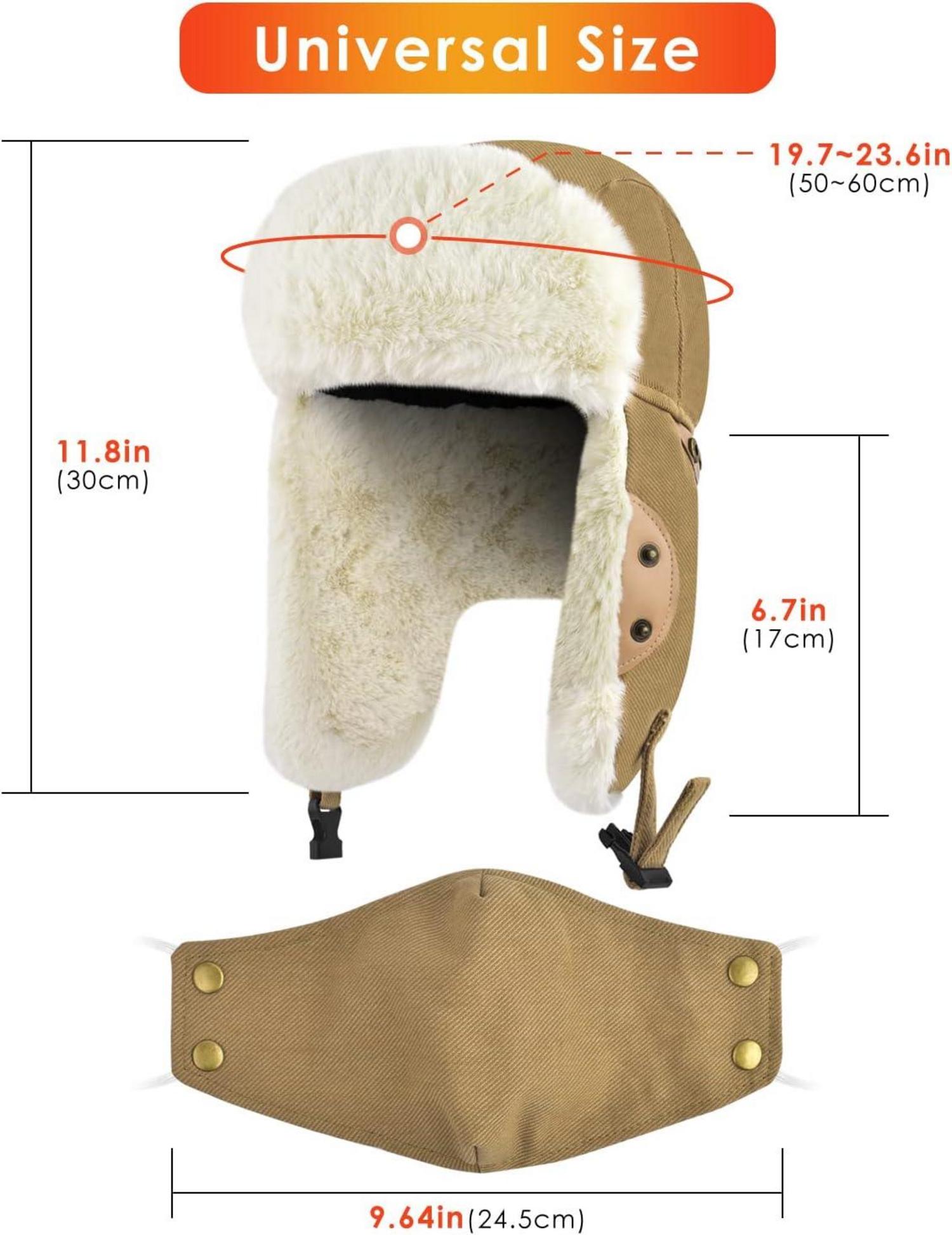 ERKOON Trooper Trappermütze Winter Unisex Outdoor warm mit Ohrenklappe