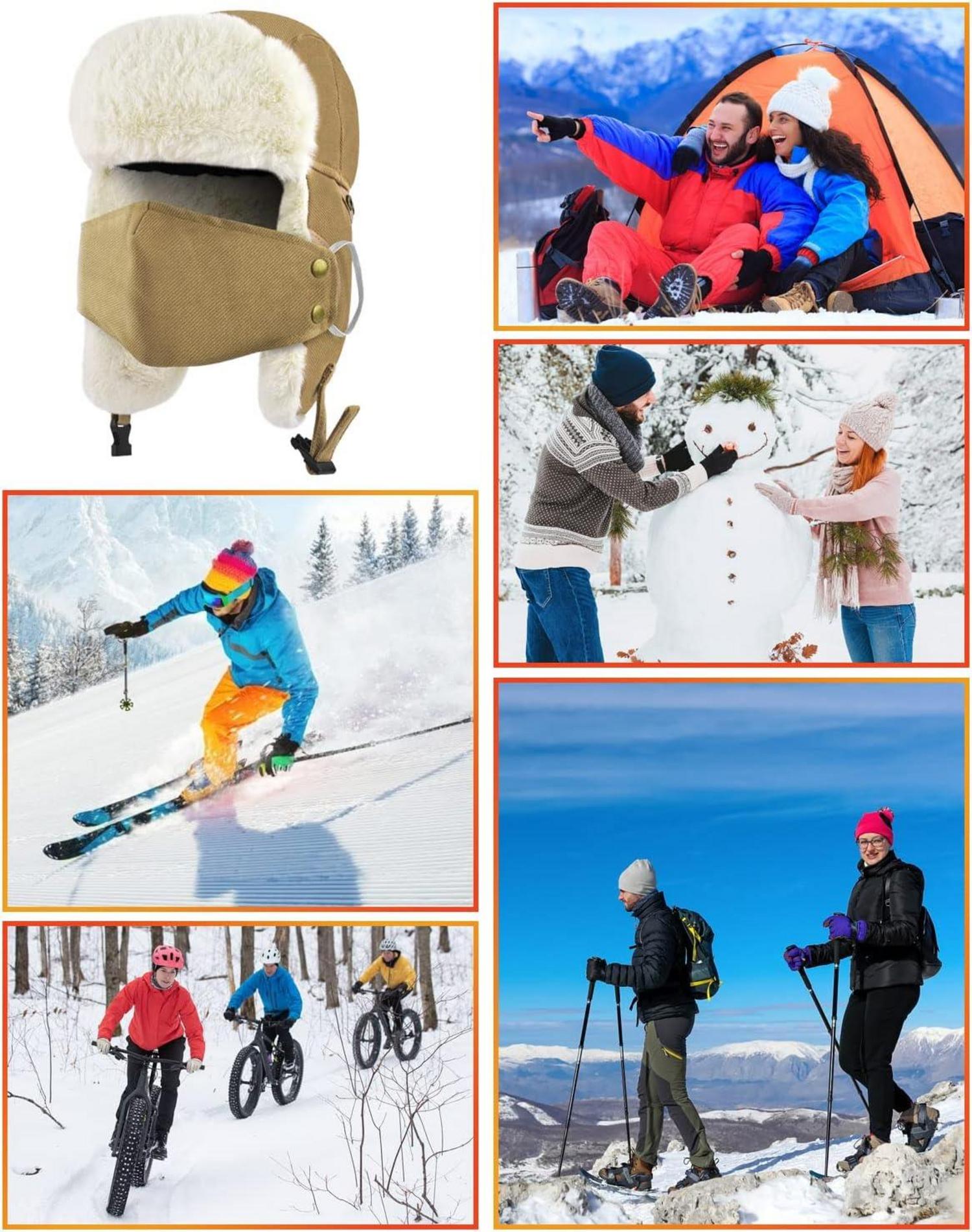 Winter Trooper Trappermütze Ohrenklappen warm winddicht Uni 57 khaki