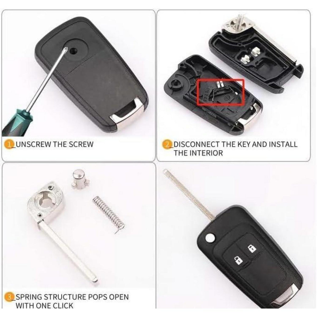 2-Tasten Schlüsselgehäuse für Opel Adam, Astra J, Insignia